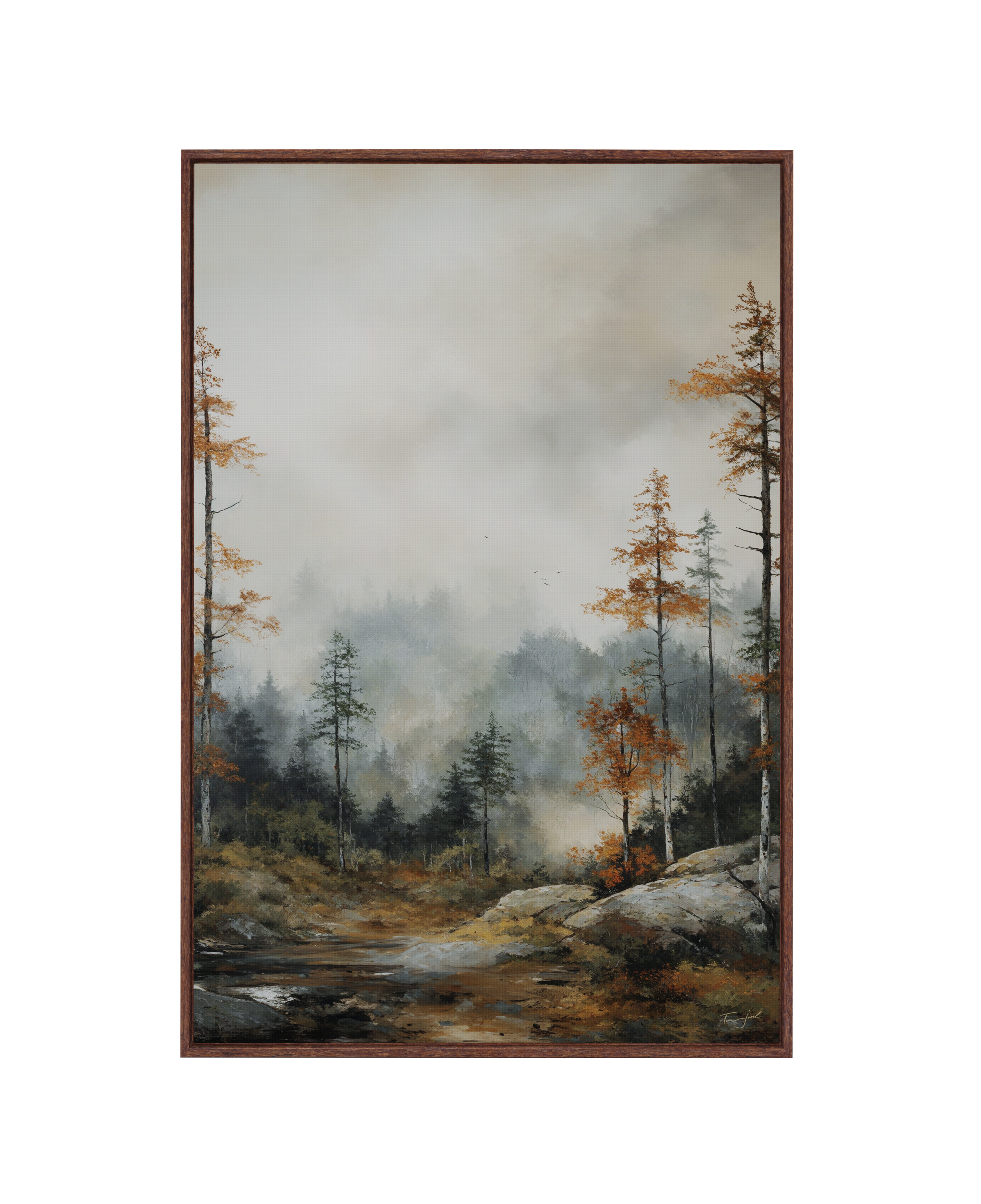 Autumn's Whisper Framed Canvas Art Print