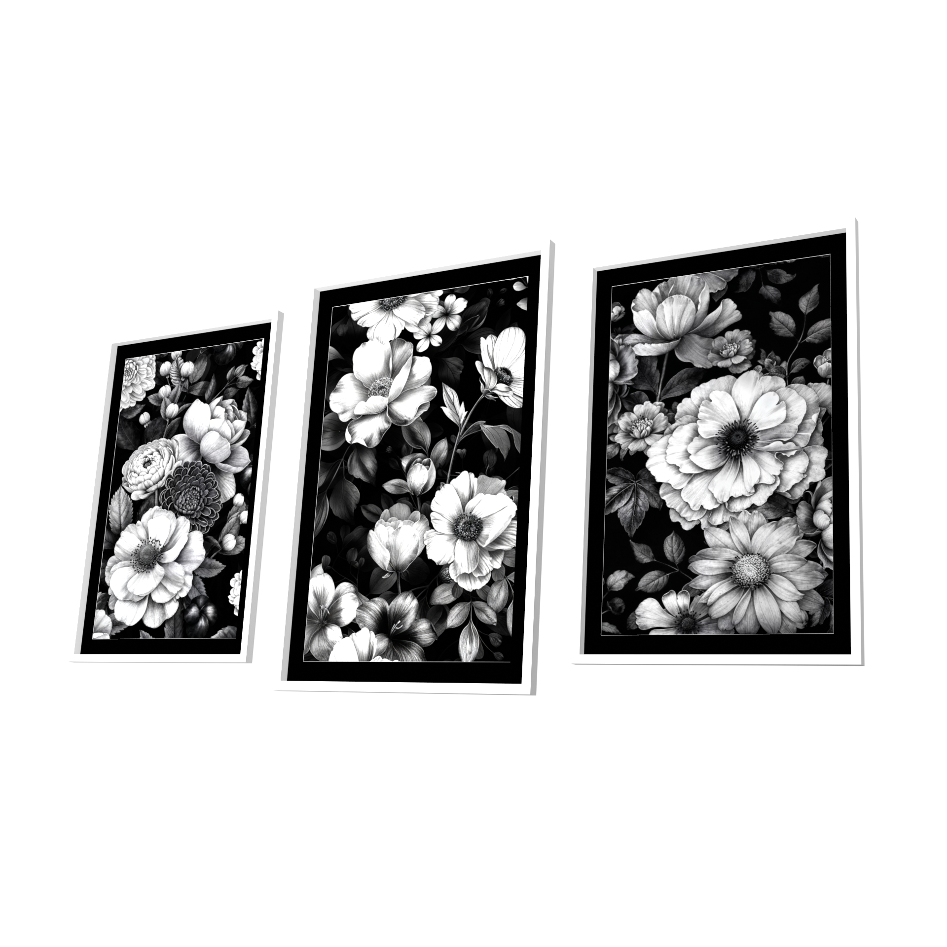 Floral Noir Triptych